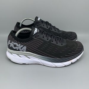Hoka One Clifton 5 Knit  Black Road Running Shoes Men's Sz 11